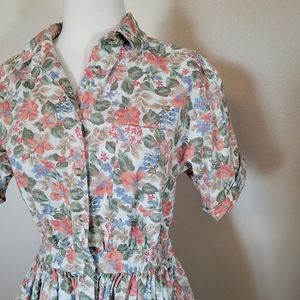 Vintage 90s Eddie Bauer floral 100% cotton dress